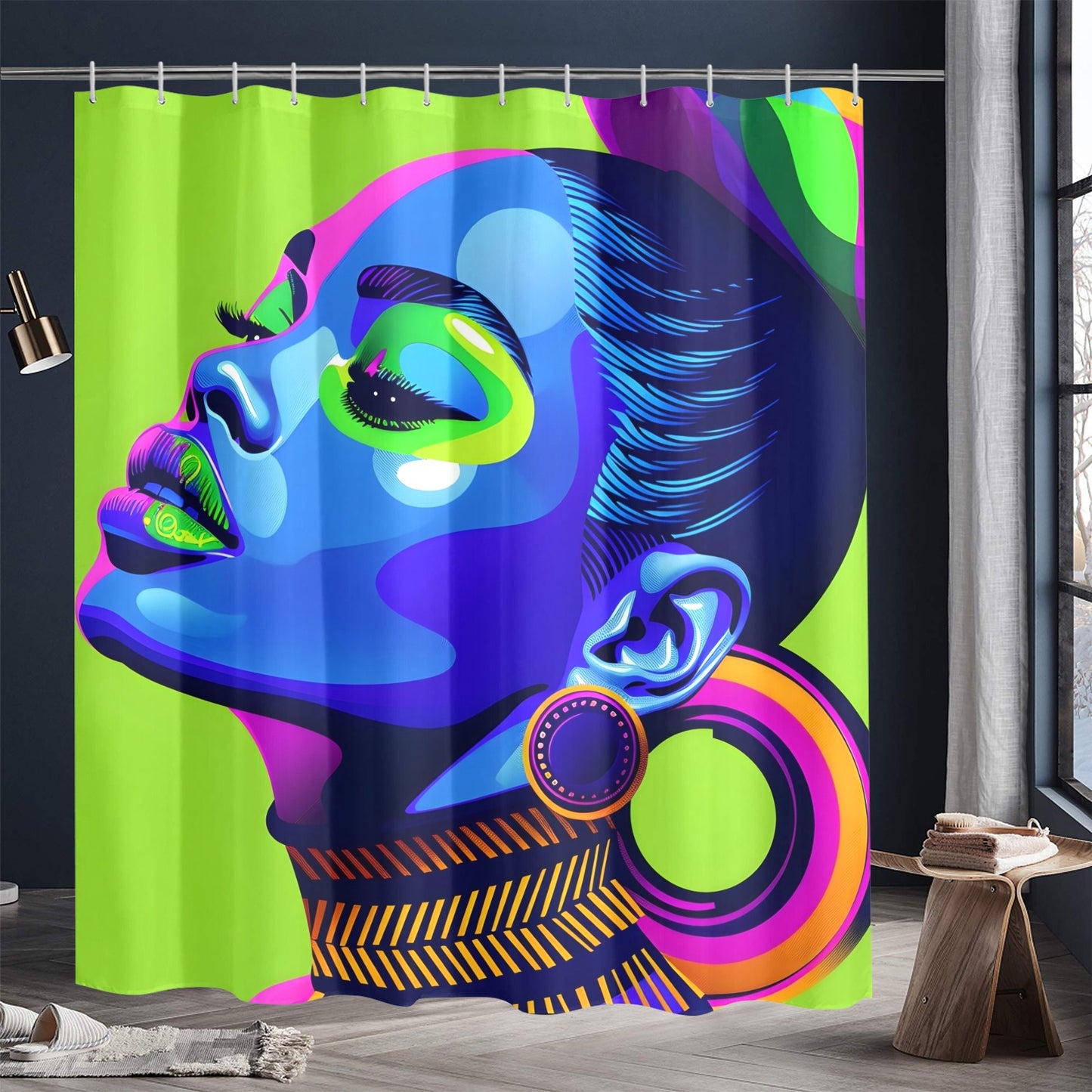 Vivid Visions: The Essence of Afro-Modernism Collection - Shower Curtain 72"x84" - #2016