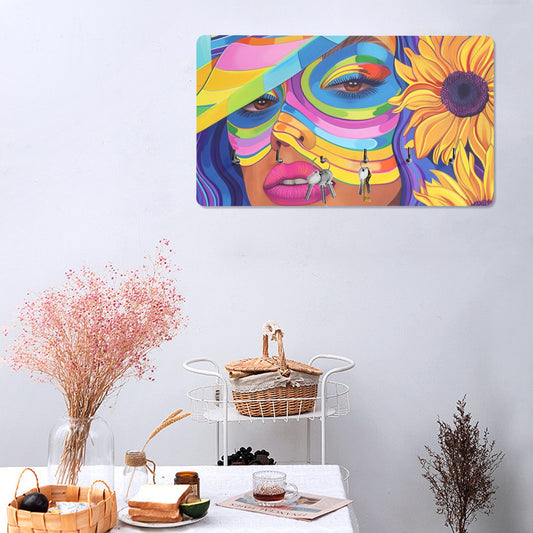 Sunflower Dreams: A Vibrant Digital Art Collection - Wall Mounted Decor Key Holder - #2015