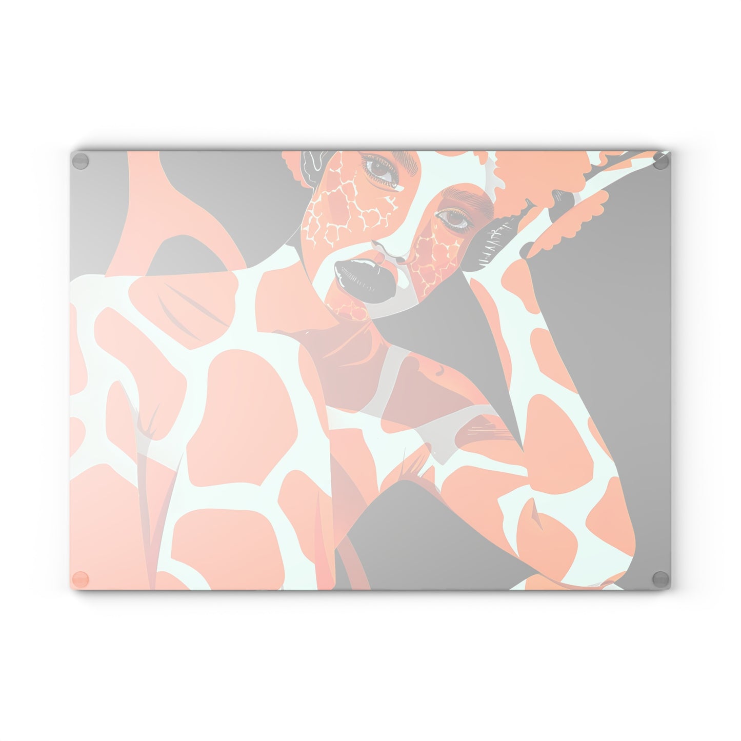 Giraffe Essence: A Fusion of Nature and Elegance Collection - Glass Cutting Board - #2014