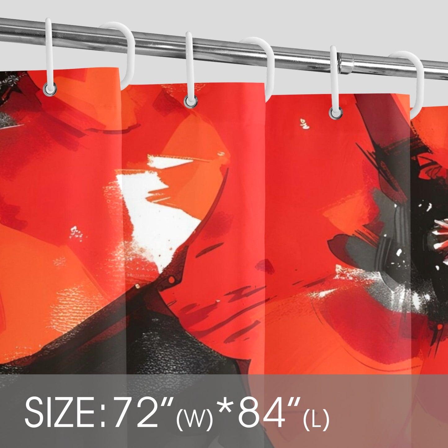 Bold Elegance: The Poppy Collection - Shower Curtain 72"x84" - #2012