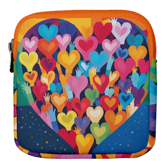 Radiant Hearts - Mini Square Pouch - #2014