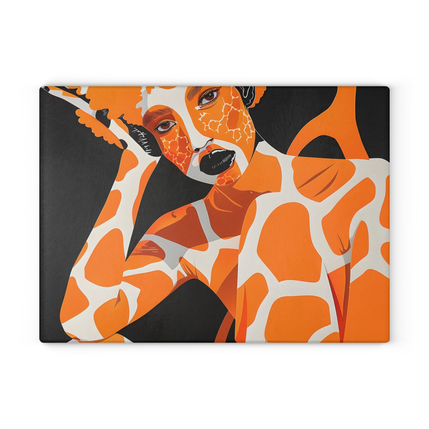 Giraffe Essence: A Fusion of Nature and Elegance Collection - Glass Cutting Board - #2014