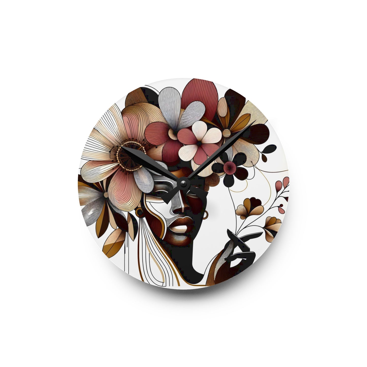 Acrylic Wall Clock - Floral Whispers - #2011