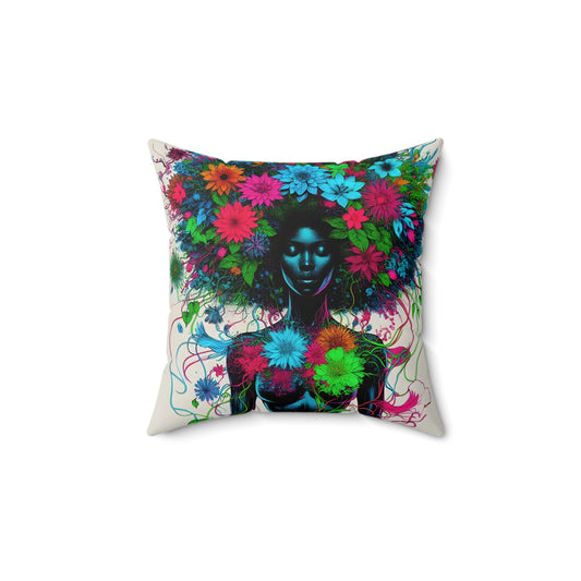 Spun Polyester Square Pillow - Floral Fusion - #2011