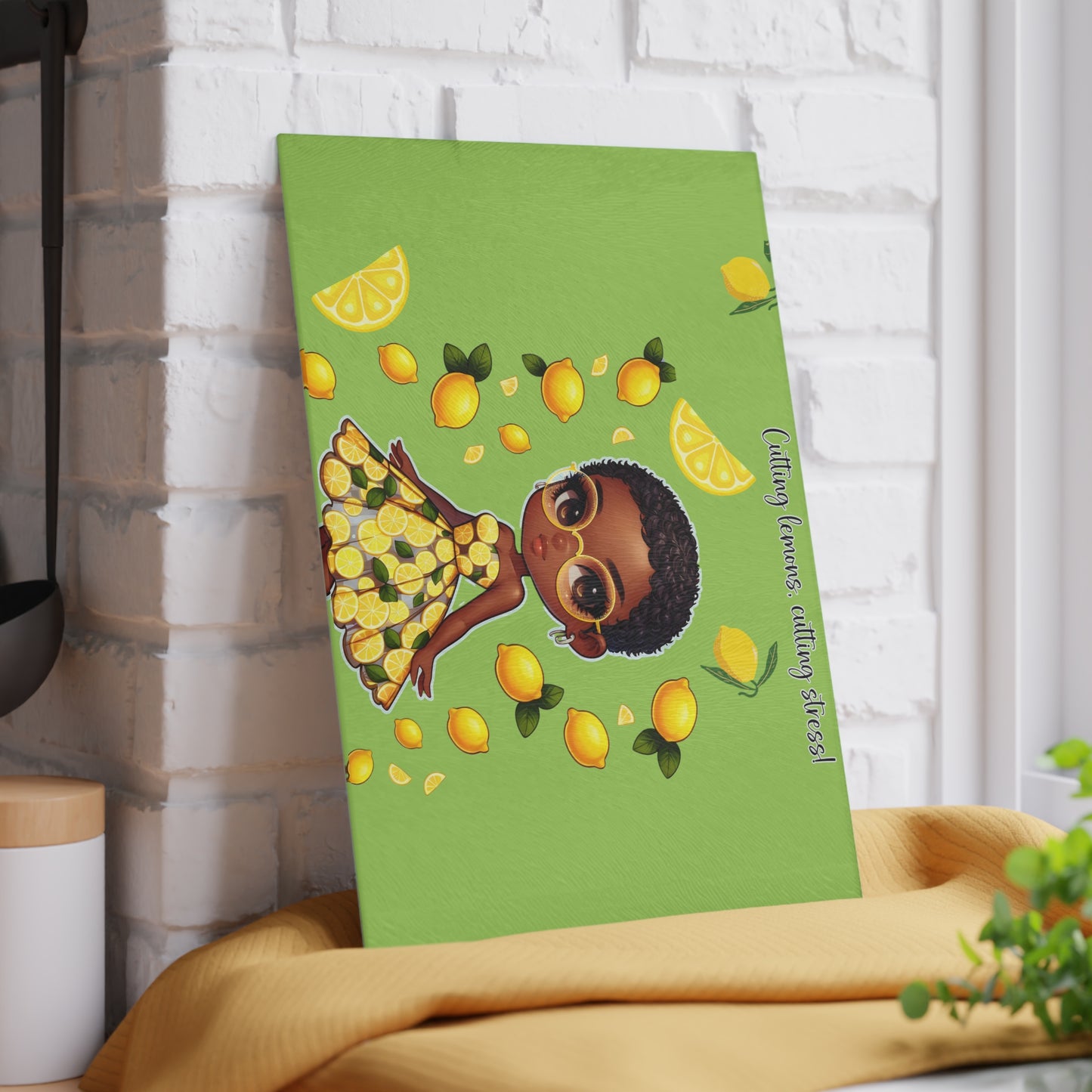 Velvet's View: The Lemon Delight Collection – Glass Cutting Board #2014