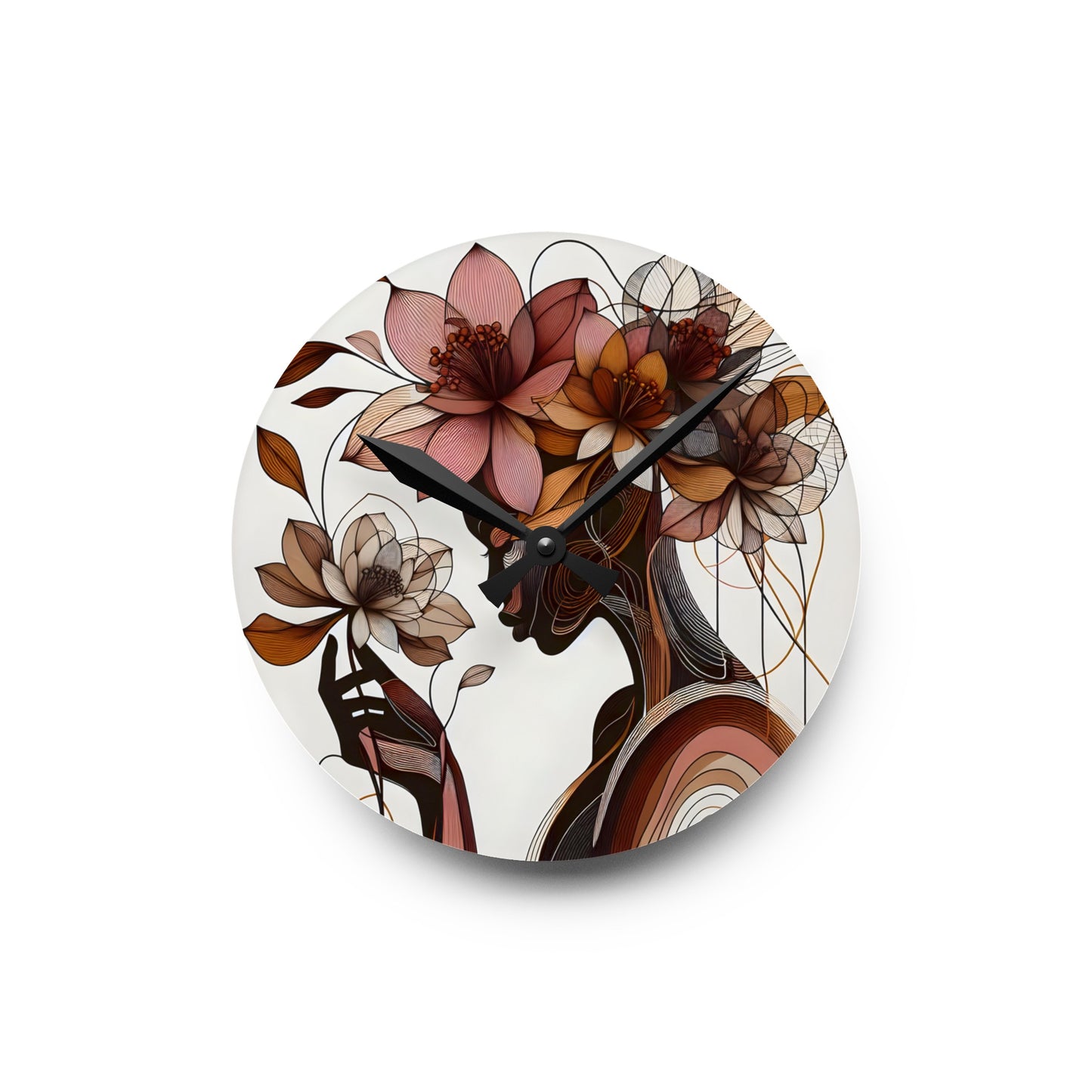 Acrylic Wall Clock - Floral Whispers - #2014