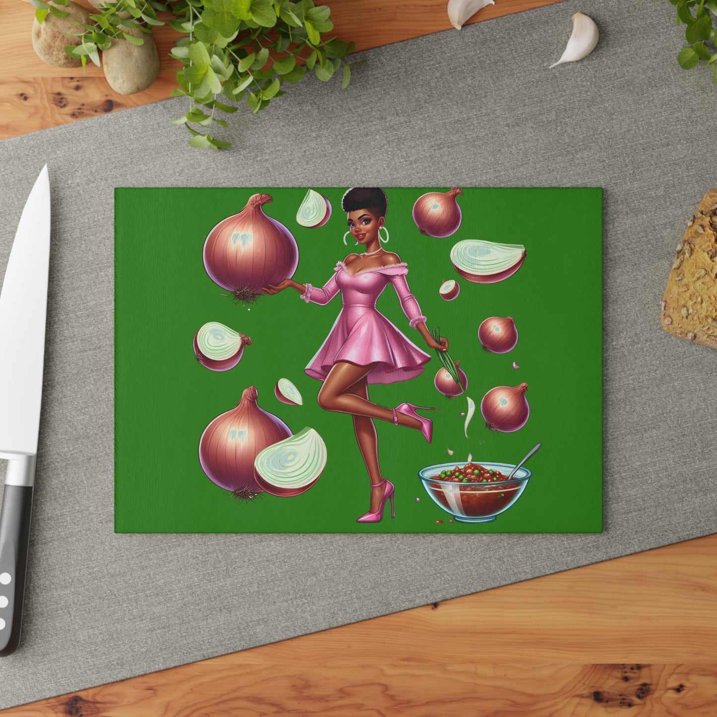 Onion Delight Glass Cutting Boards Collection - Glass Cutting Board - #2014