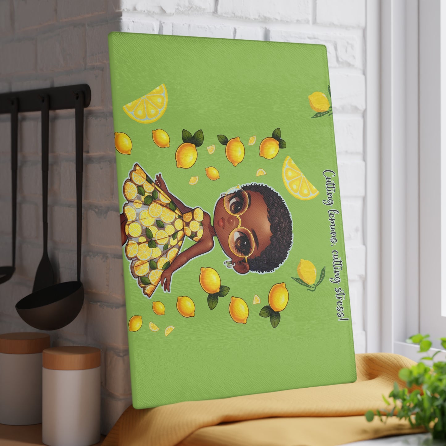 Velvet's View: The Lemon Delight Collection – Glass Cutting Board #2014