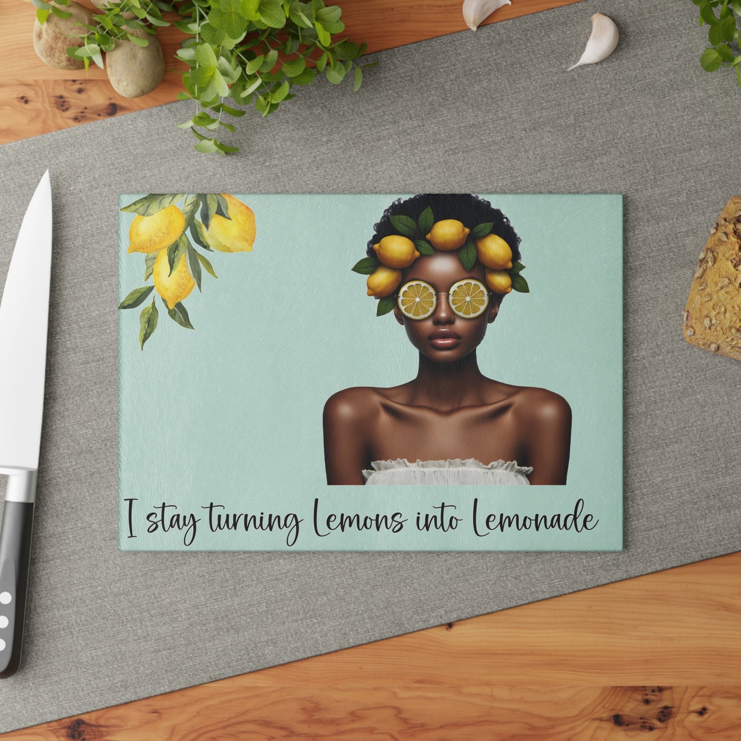 Velvet's View: The Lemon Delight Collection – Glass Cutting Board #2015