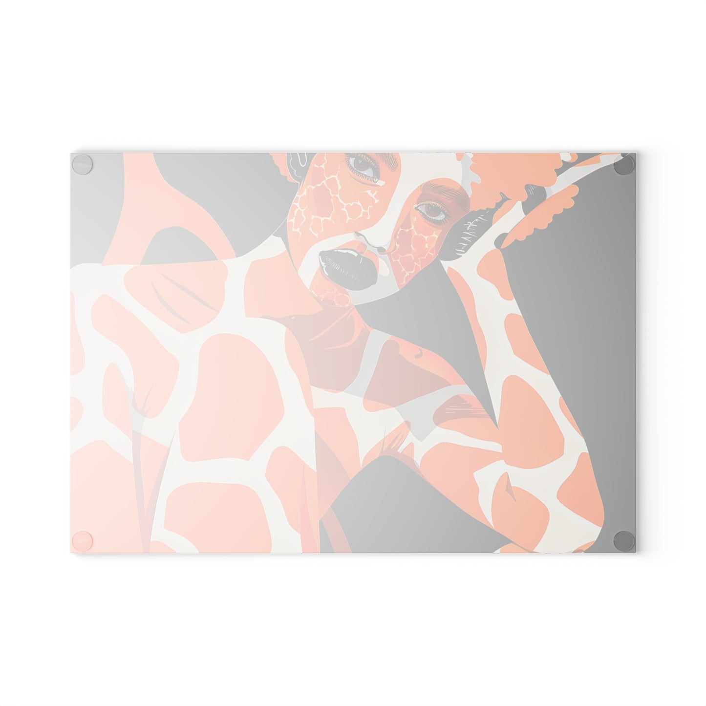 Giraffe Essence: A Fusion of Nature and Elegance Collection - Glass Cutting Board - #2014