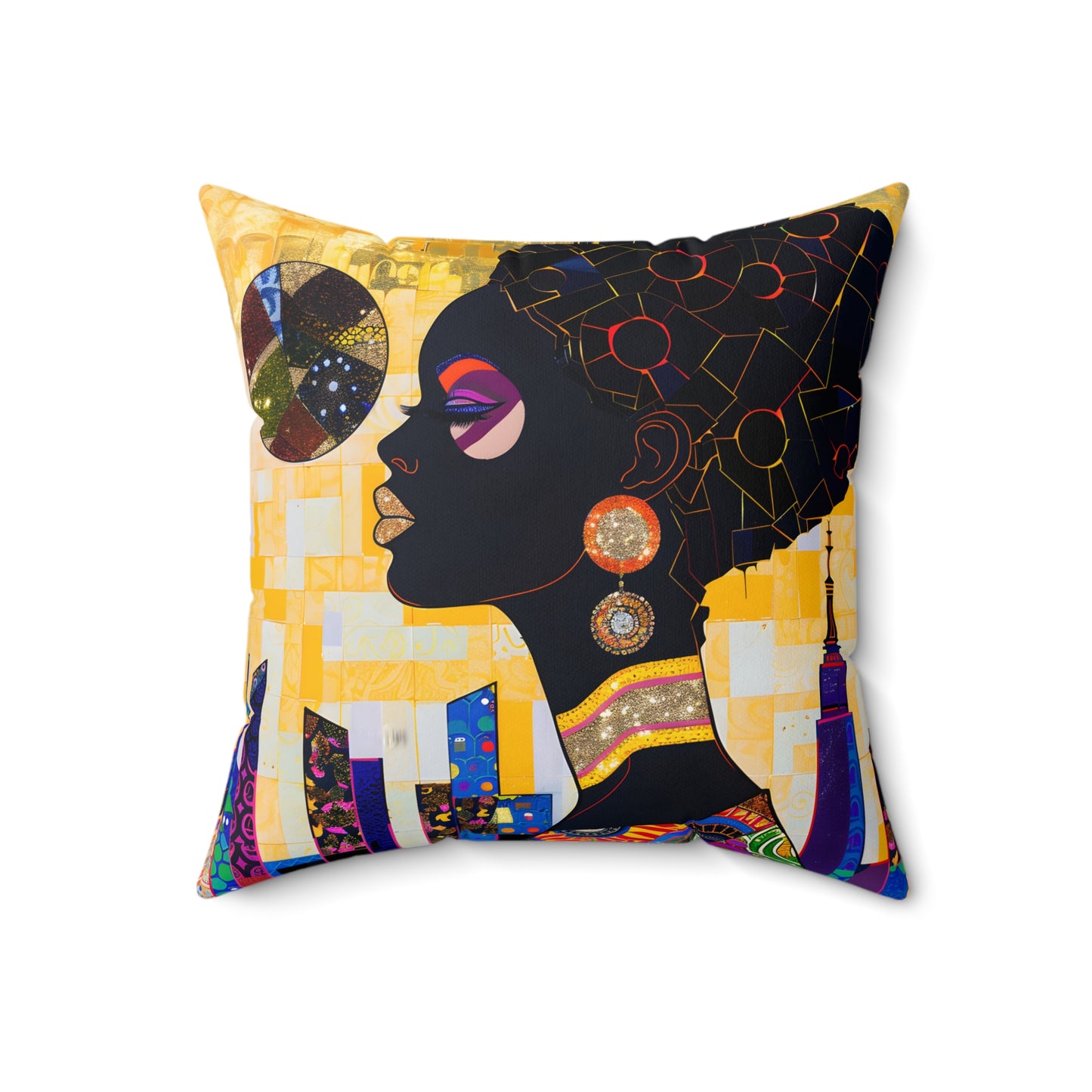 Vibrant Visions: The Bohemian Collection - Spun Polyester Square Pillow - #2012