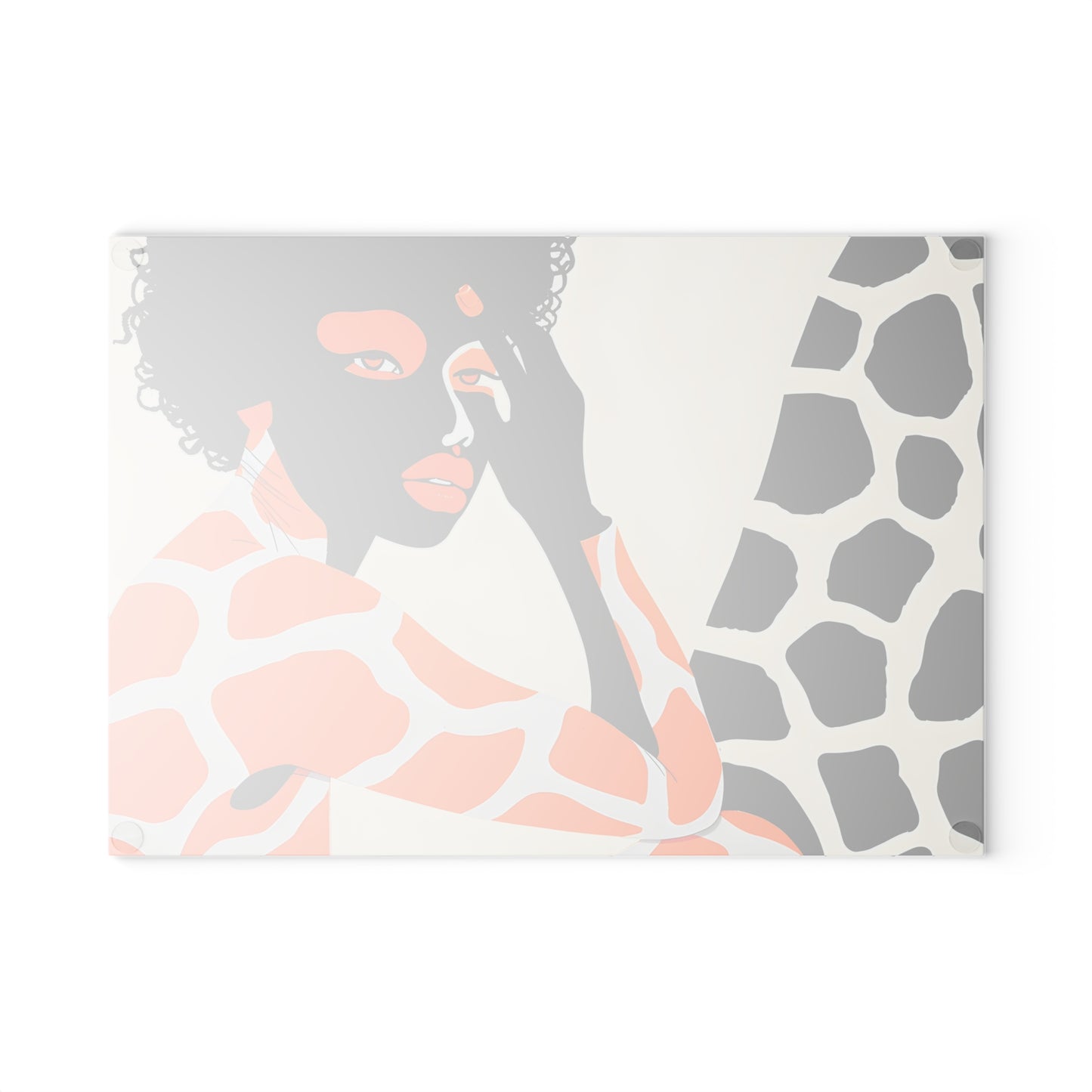 Giraffe Essence: A Fusion of Nature and Elegance Collection - Glass Cutting Board - #2013