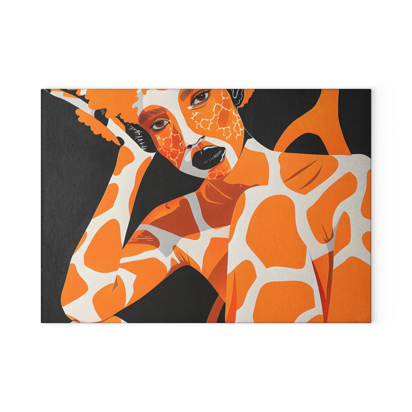 Giraffe Essence: A Fusion of Nature and Elegance Collection - Glass Cutting Board - #2014