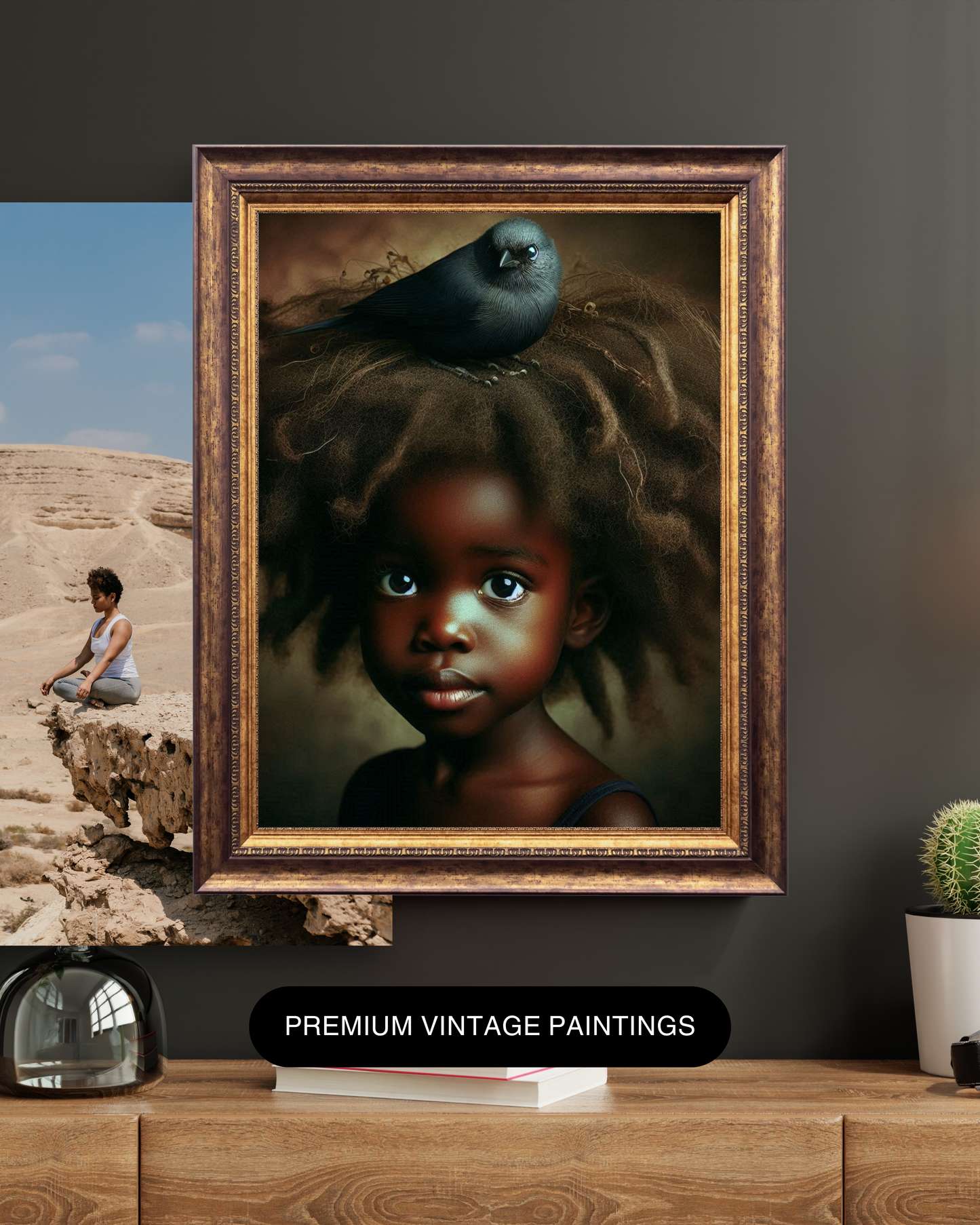 Digital Art - Velvet's View: A Little Girl and Her Bird - #2012