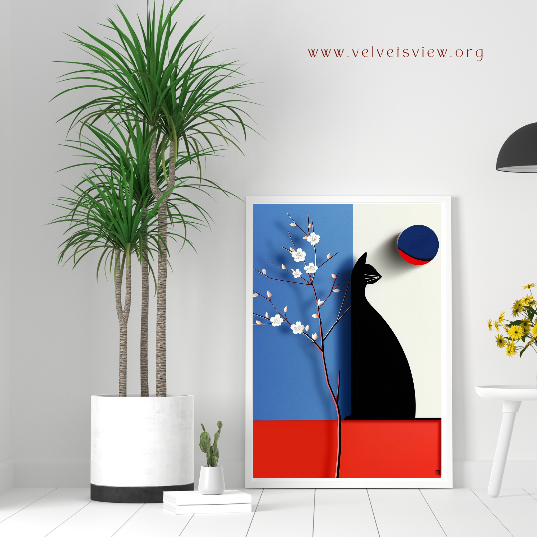 Digital Art - Feline Elegance: Minimalist Cat Art Collection- #2015