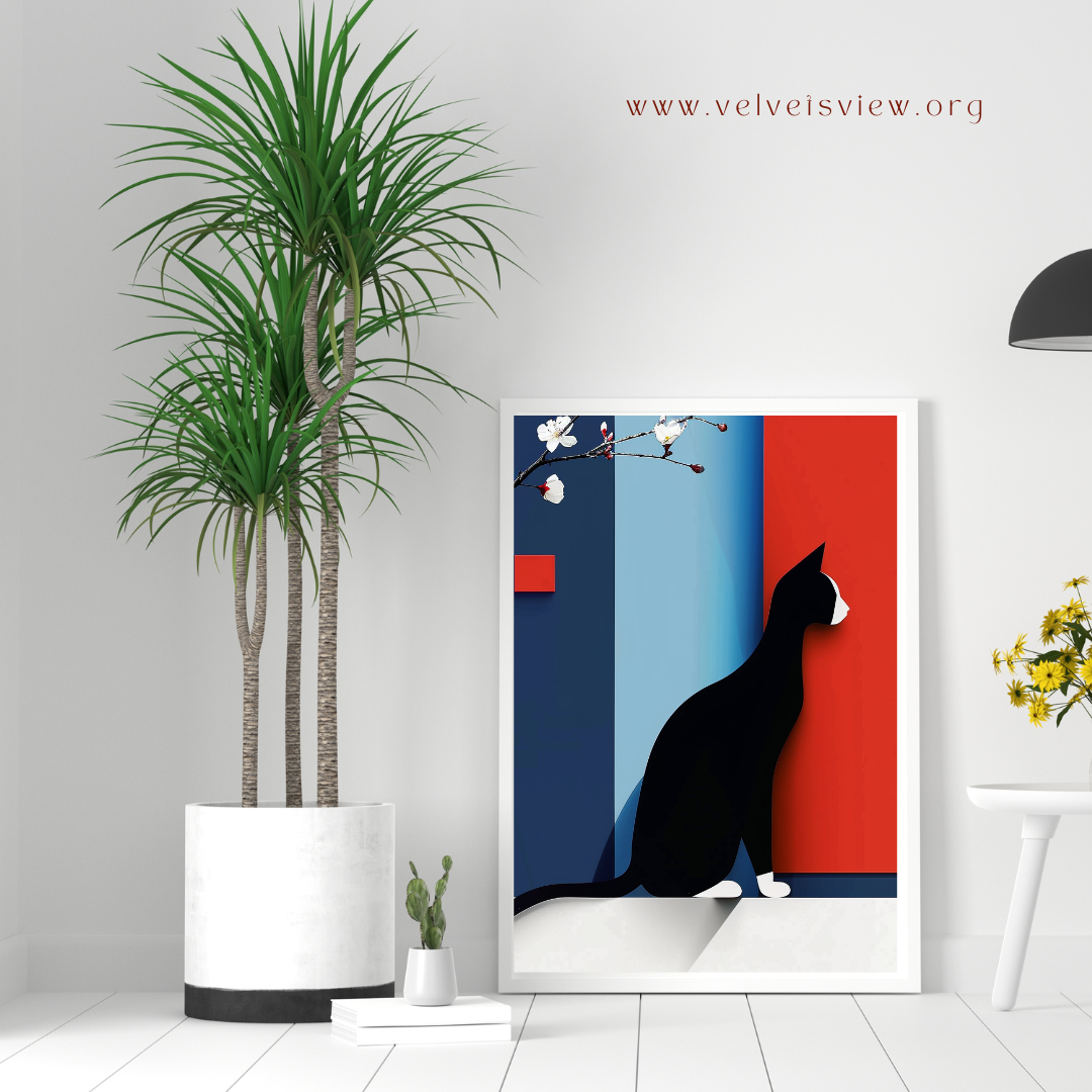 Digital Art - Feline Elegance: Minimalist Cat Art Collection- #2011