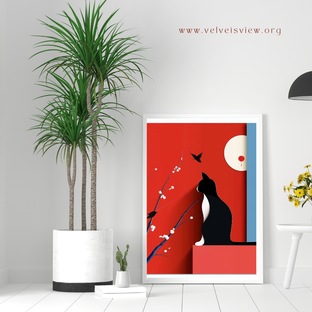 Digital Art - Feline Elegance: Minimalist Cat Art Collection- #2016