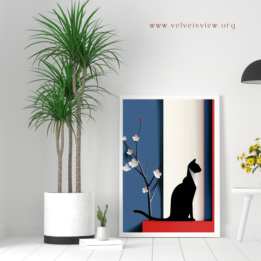 Digital Art - Feline Elegance: Minimalist Cat Art Collection- #2014