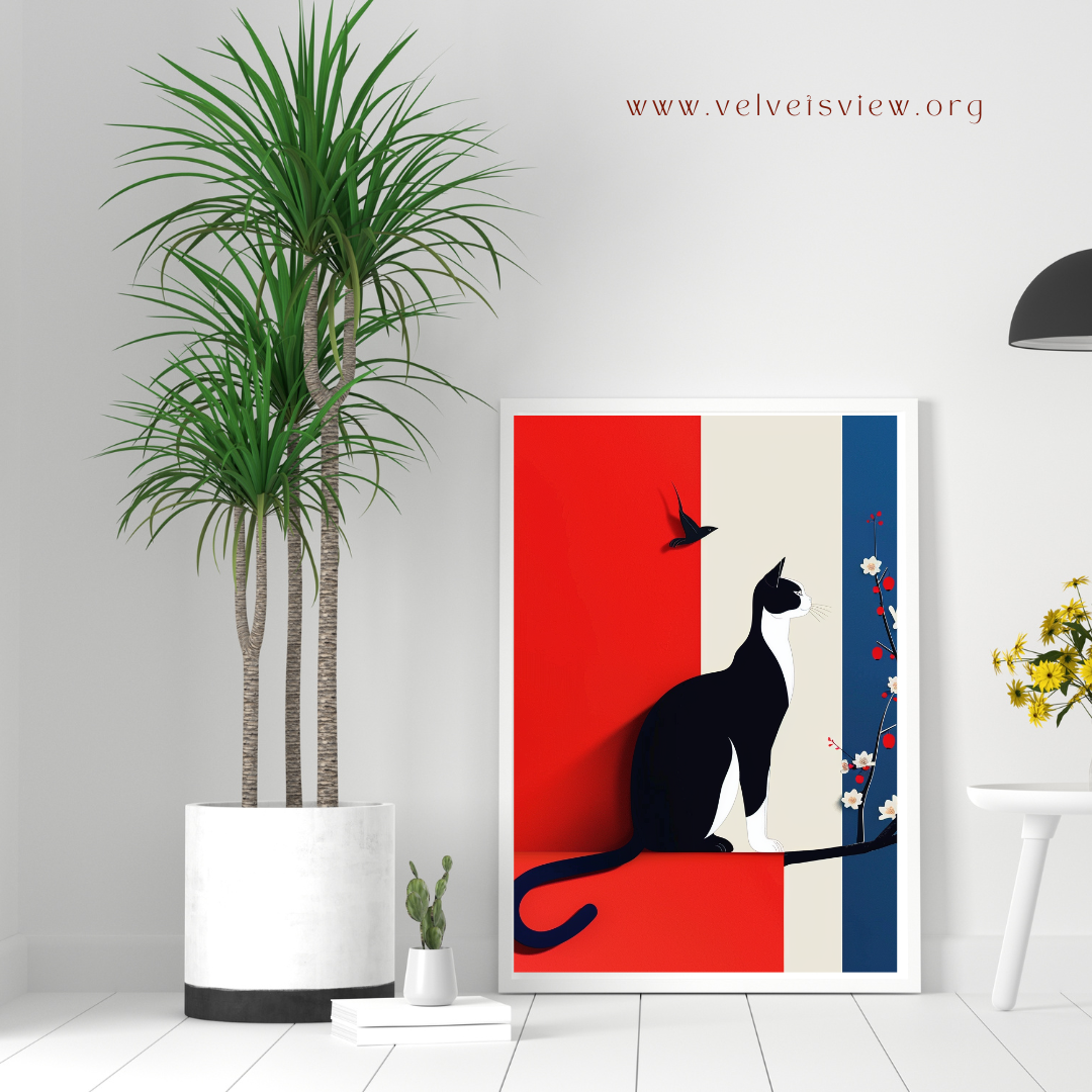 Digital Art - Feline Elegance: Minimalist Cat Art Collection- #2013