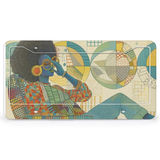 Colorful Rhythms: The Afrocentric Expression Collection - License Plate (4 Round Holes) License Plate #2015