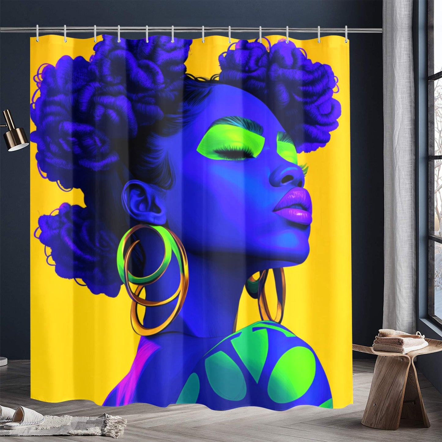 Vivid Visions: The Essence of Afro-Modernism Collection - Shower Curtain 72"x84" - #2011