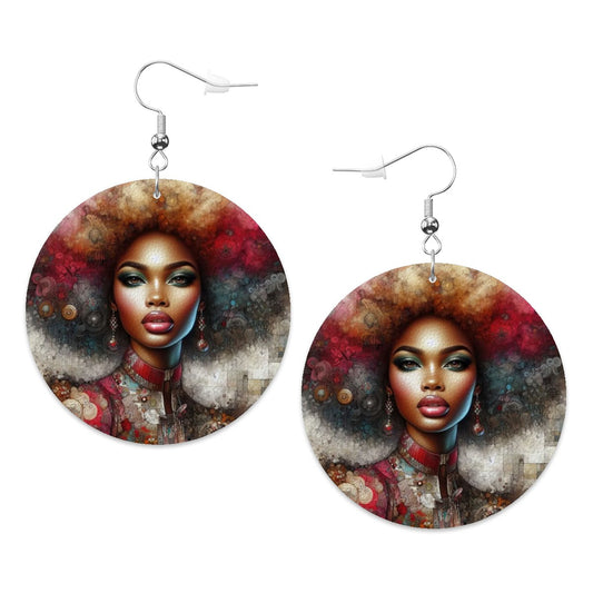 Leather Round Earrings - #2013