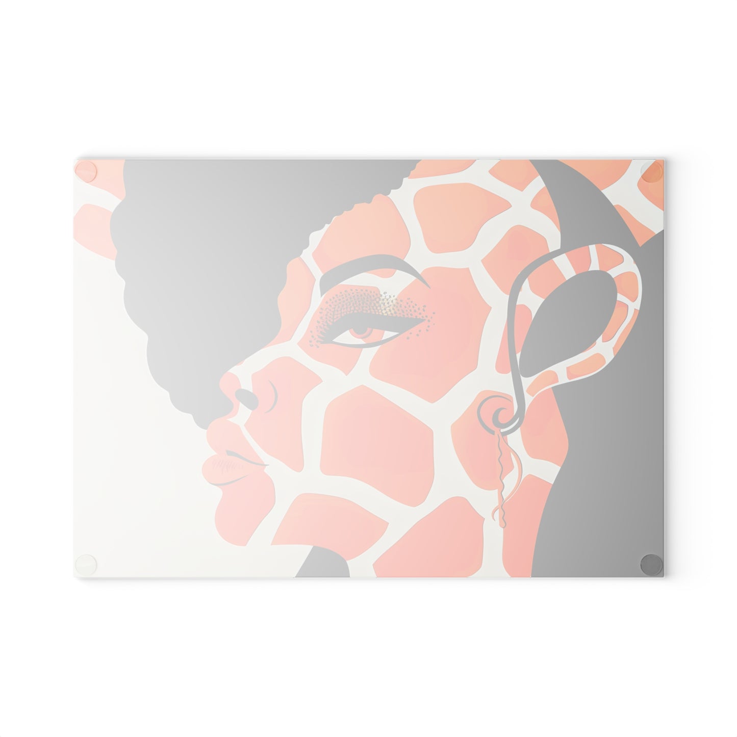 Giraffe Essence: A Fusion of Nature and Elegance Collection - Glass Cutting Board - #2016