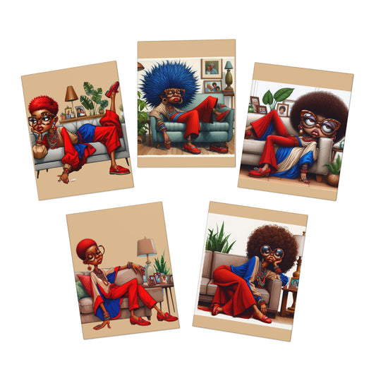 Afro Chic Collection: Greeting Cards with Attitude Multi-Design Greeting Cards Collection (5-Pack)