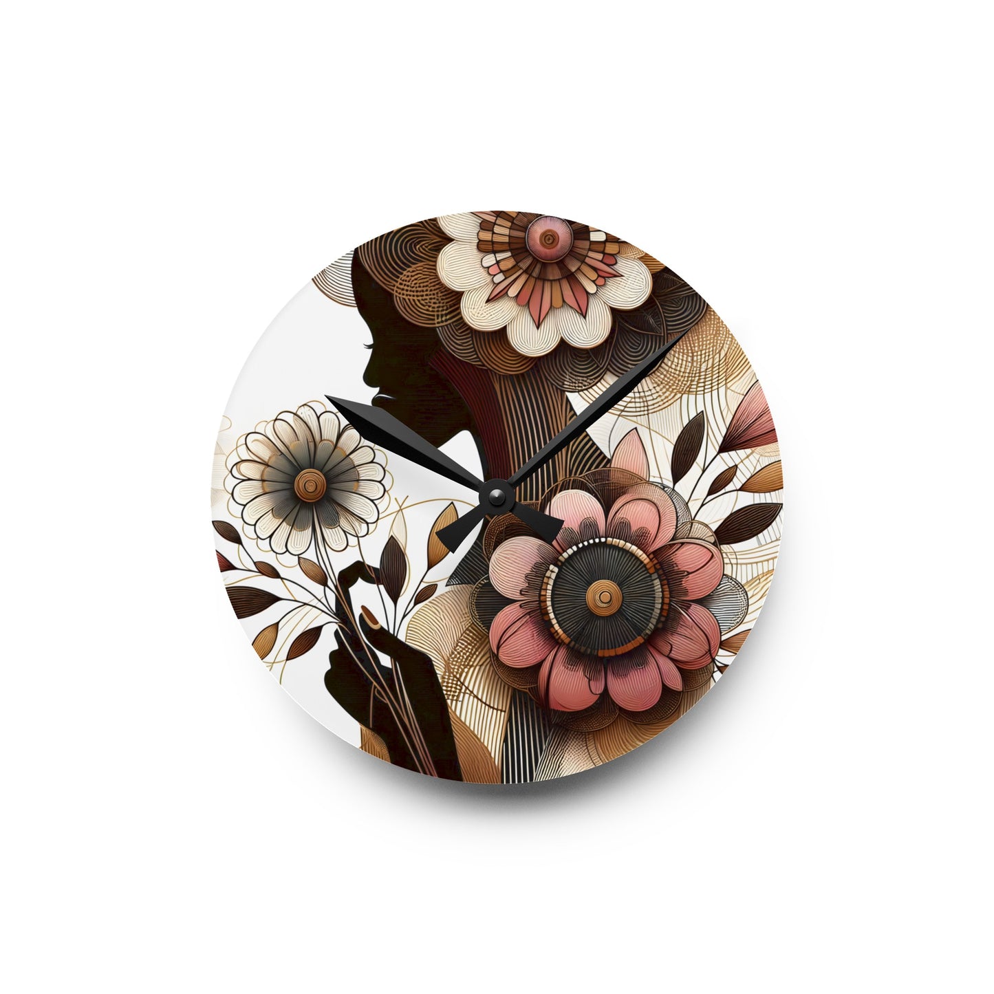 Acrylic Wall Clock - Floral Whispers - #2016