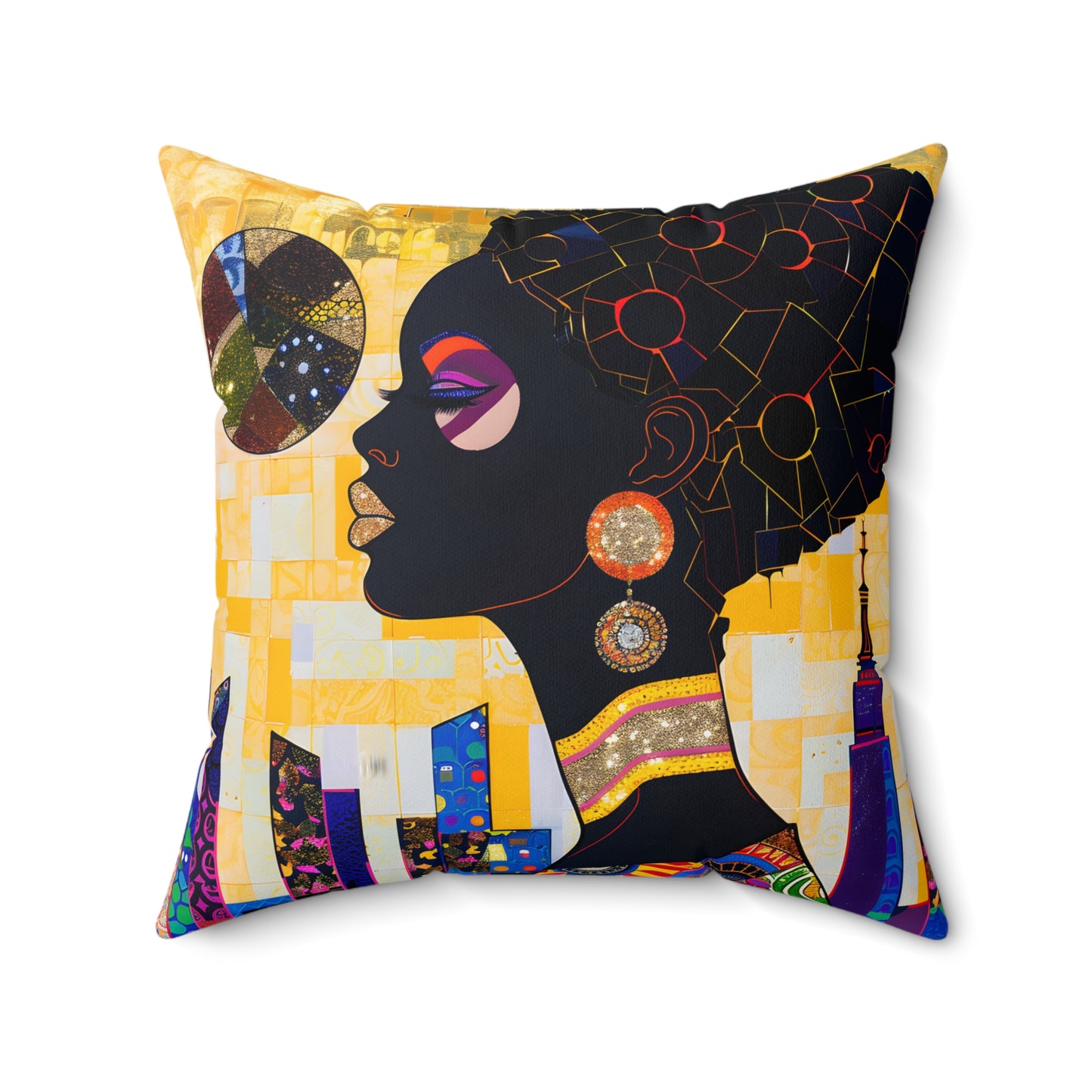 Vibrant Visions: The Bohemian Collection - Spun Polyester Square Pillow - #2012