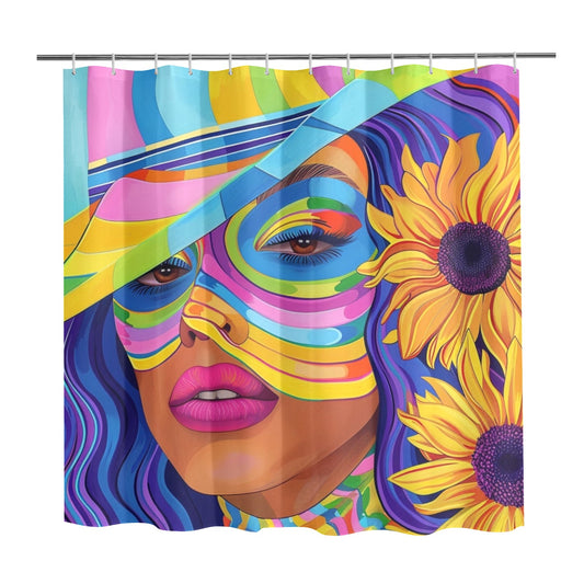 Sunflower Dreams: A Vibrant Digital Art Collection - Shower Curtain 72" x 72" - #2015