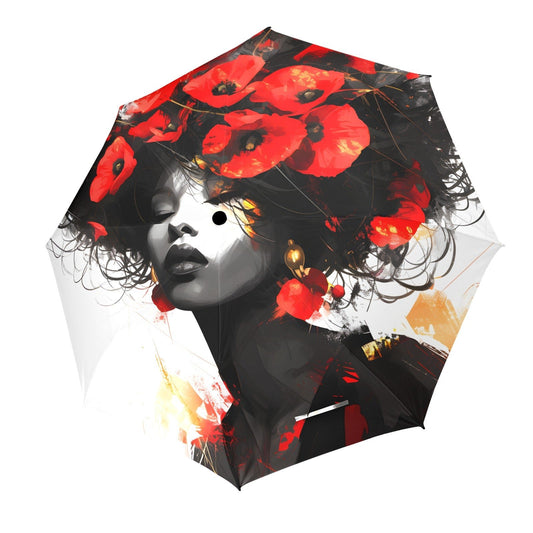 Bold Elegance: The Poppy Collection - Semi-Automatic Foldable Umbrella (Model U12) - #2020