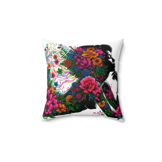 Spun Polyester Square Pillow - Floral Fusion - #2015