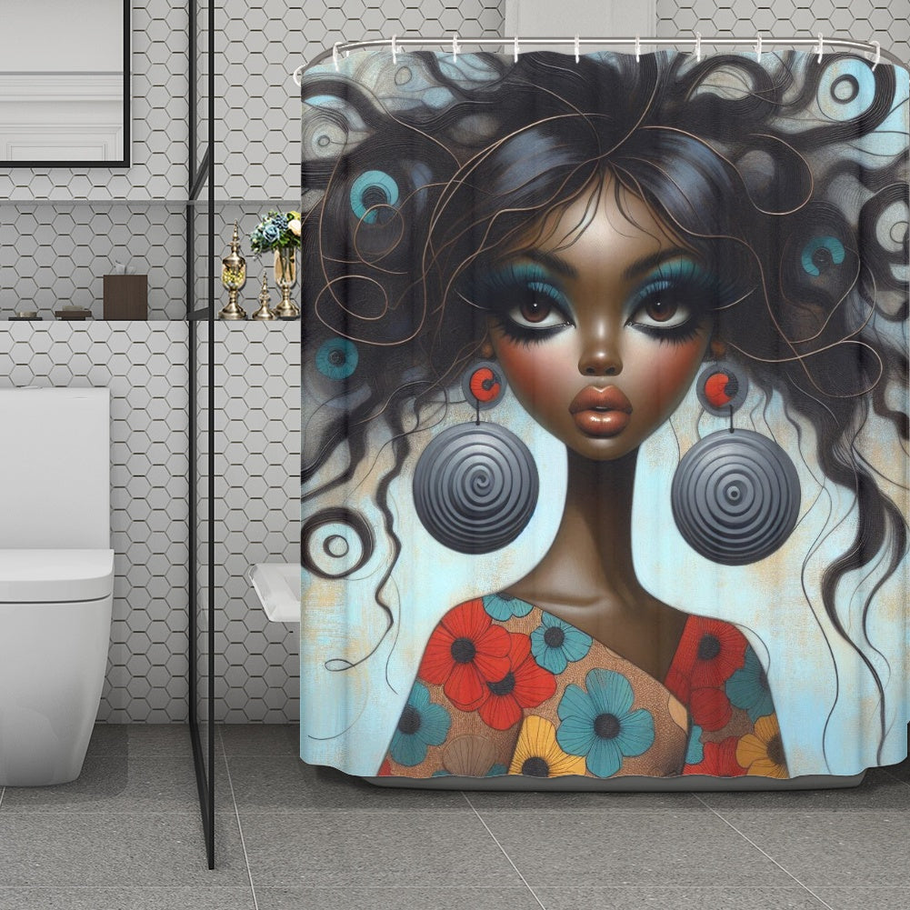 Bold & Beautiful: Afrocentric Digital Art Collection  - Shower Curtain(180*180cm) - #2011