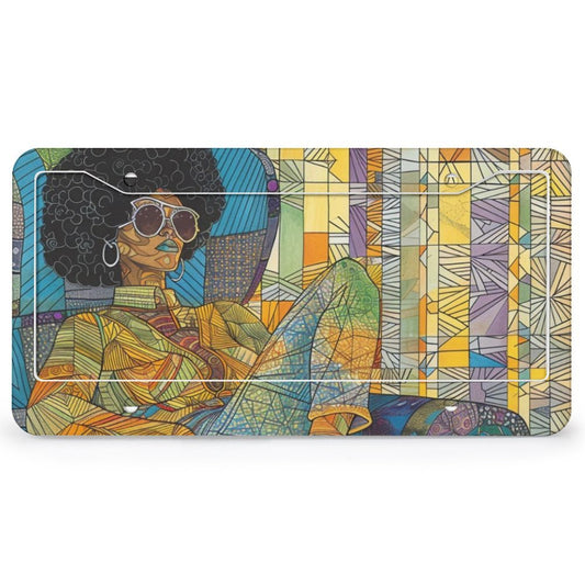 Colorful Rhythms: The Afrocentric Expression Collection - License Plate (4 Round Holes) License Plate #2014