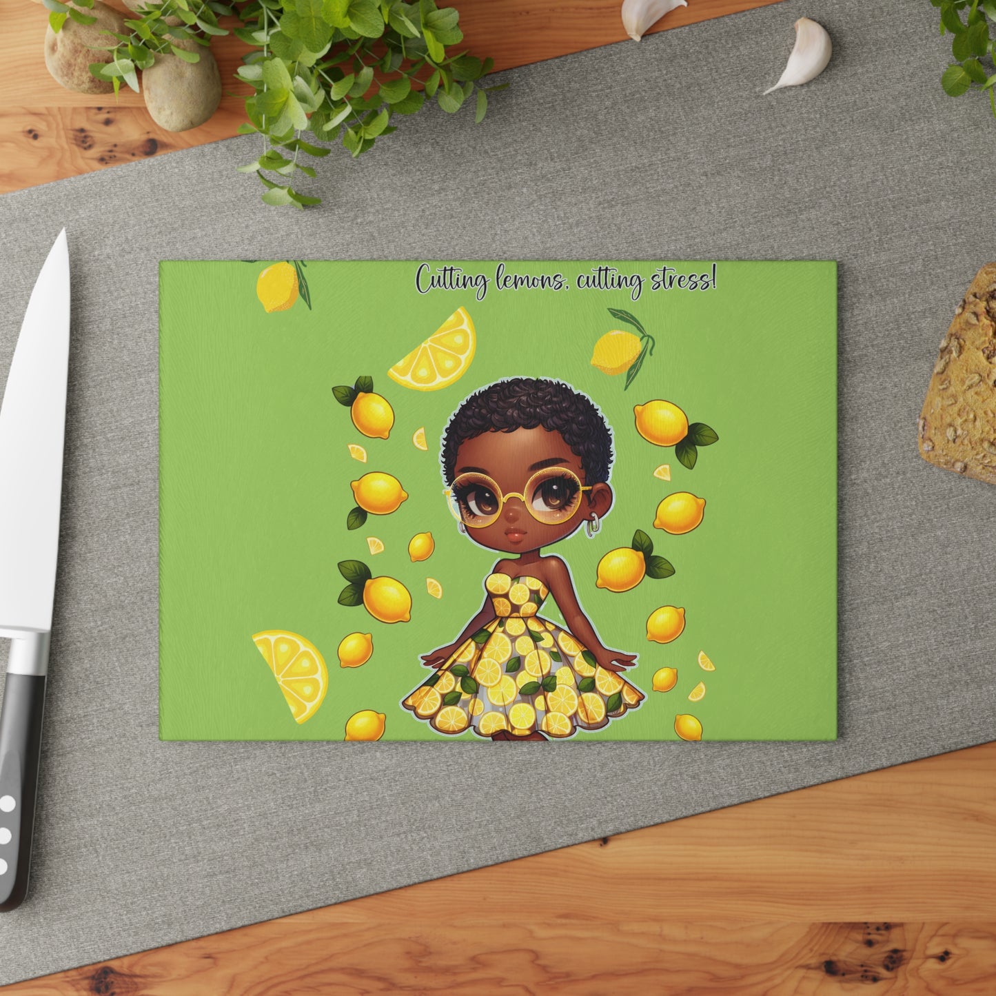 Velvet's View: The Lemon Delight Collection – Glass Cutting Board #2014