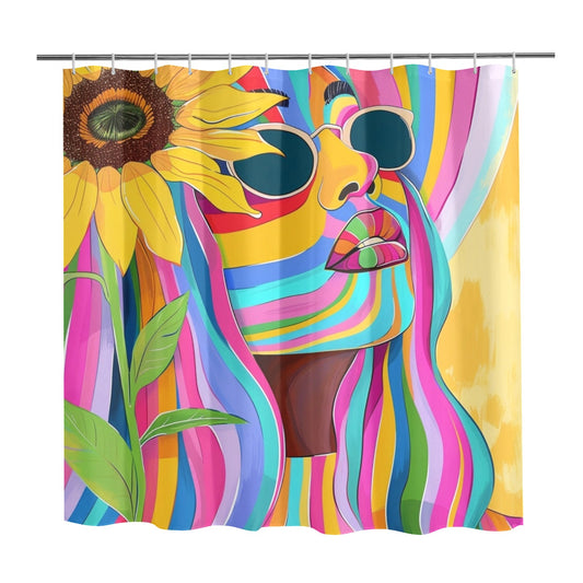 Sunflower Dreams: A Vibrant Digital Art Collection - Shower Curtain 72" x 72" - #2012