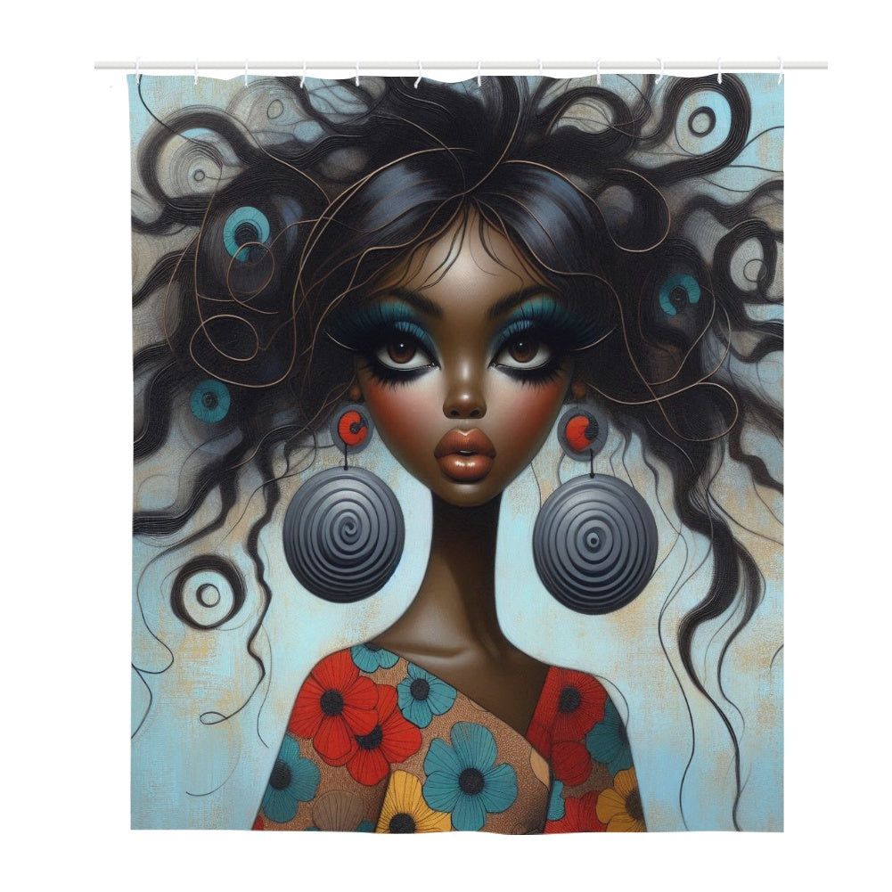 Bold & Beautiful: Afrocentric Digital Art Collection  - Shower Curtain(180*180cm) - #2011