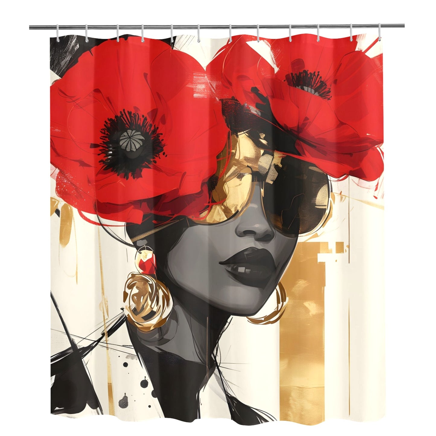 Bold Elegance: The Poppy Collection - Shower Curtain 72"x84" - #2014