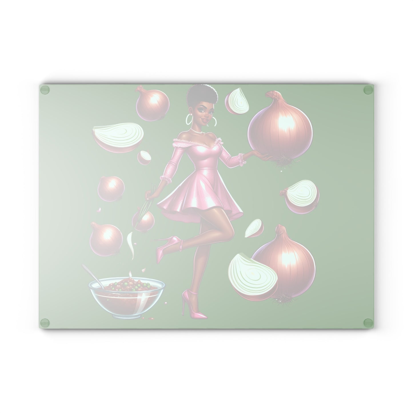 Onion Delight Glass Cutting Boards Collection - Glass Cutting Board - #2014