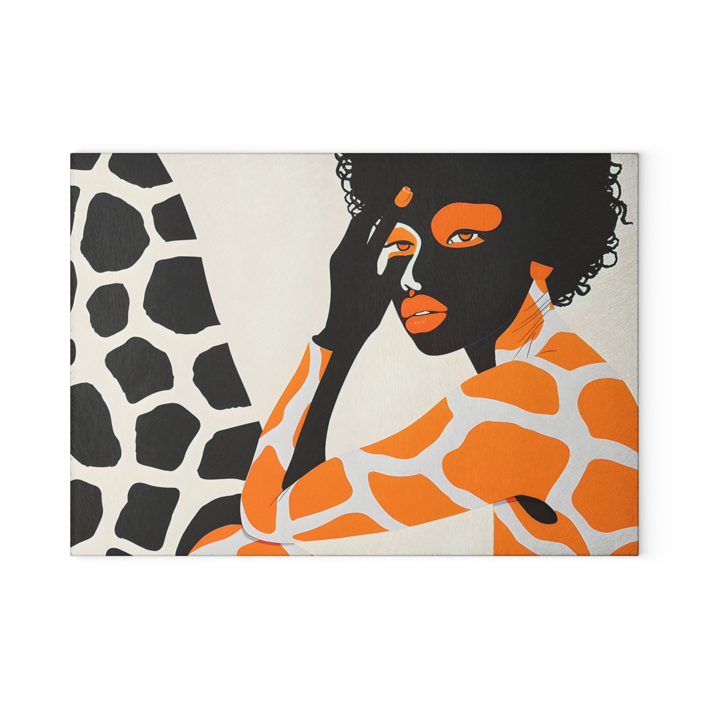 Giraffe Essence: A Fusion of Nature and Elegance Collection - Glass Cutting Board - #2013