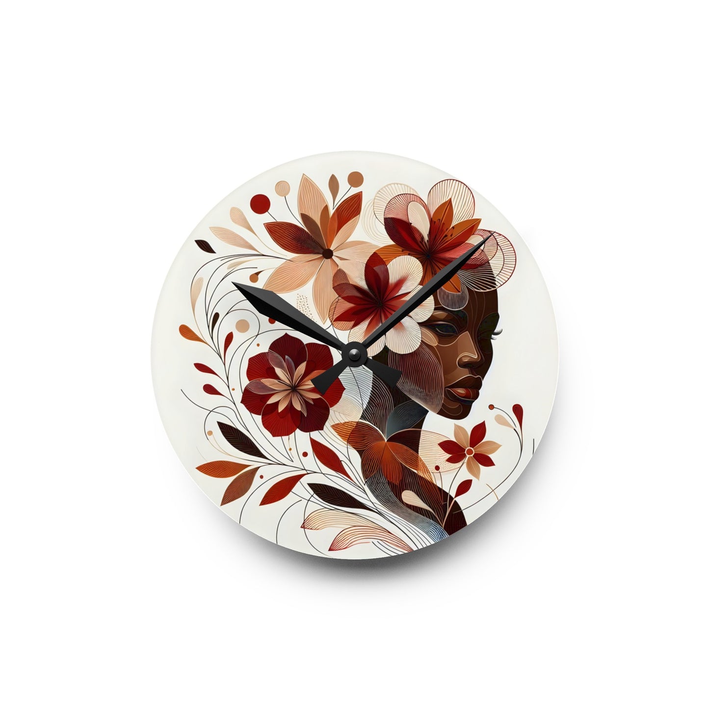 Acrylic Wall Clock - Floral Whispers - #2012