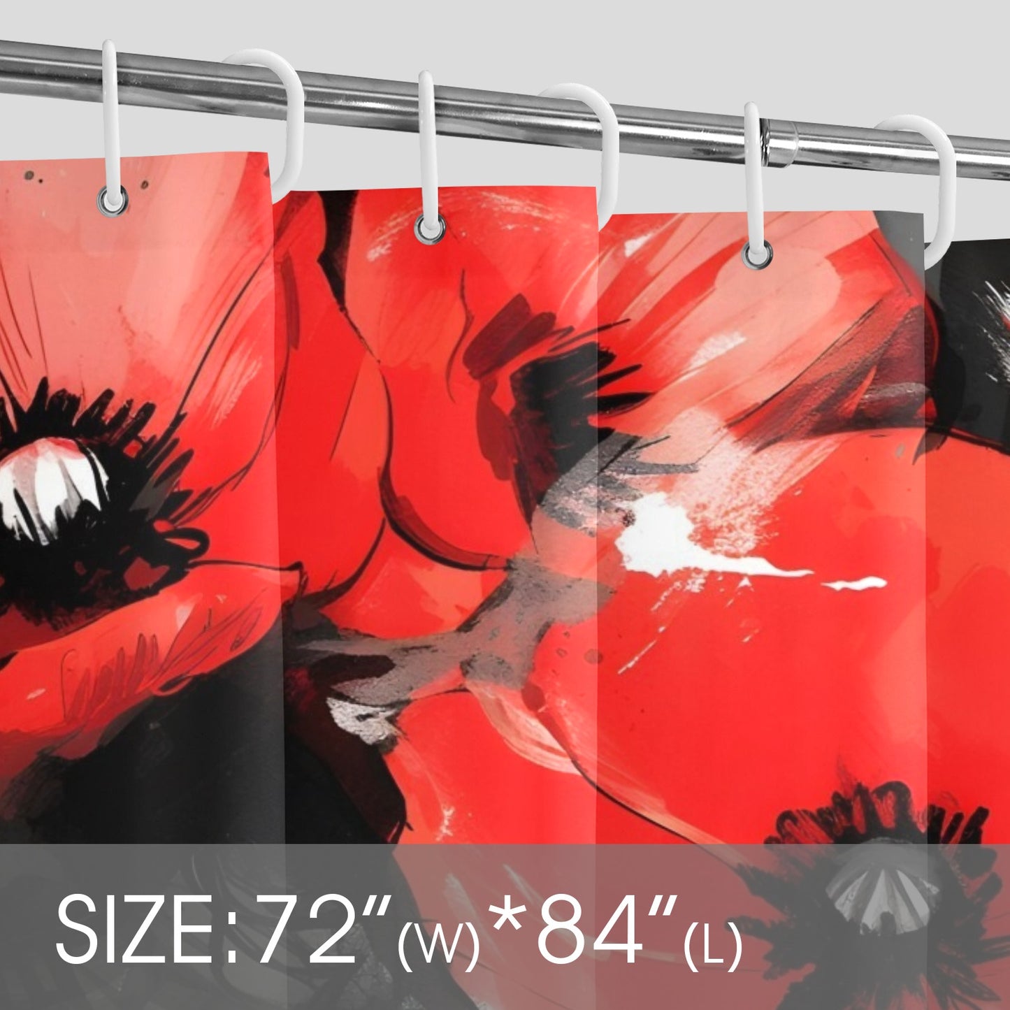 Bold Elegance: The Poppy Collection - Shower Curtain 72"x84" - #2011