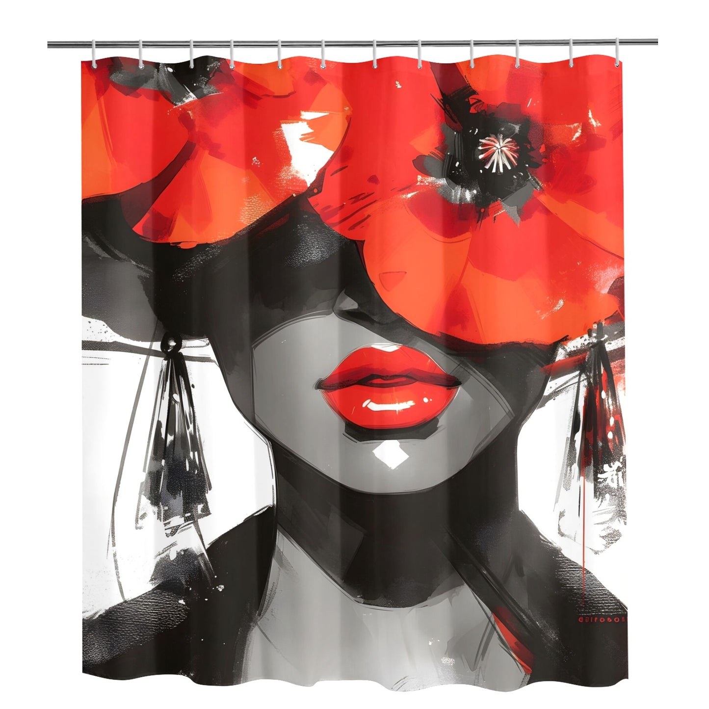 Bold Elegance: The Poppy Collection - Shower Curtain 72"x84" - #2012