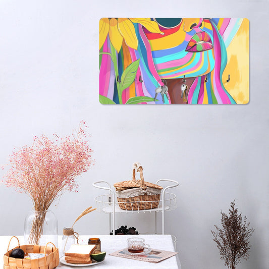 Sunflower Dreams: A Vibrant Digital Art Collection - Wall Mounted Decor Key Holder - #2012