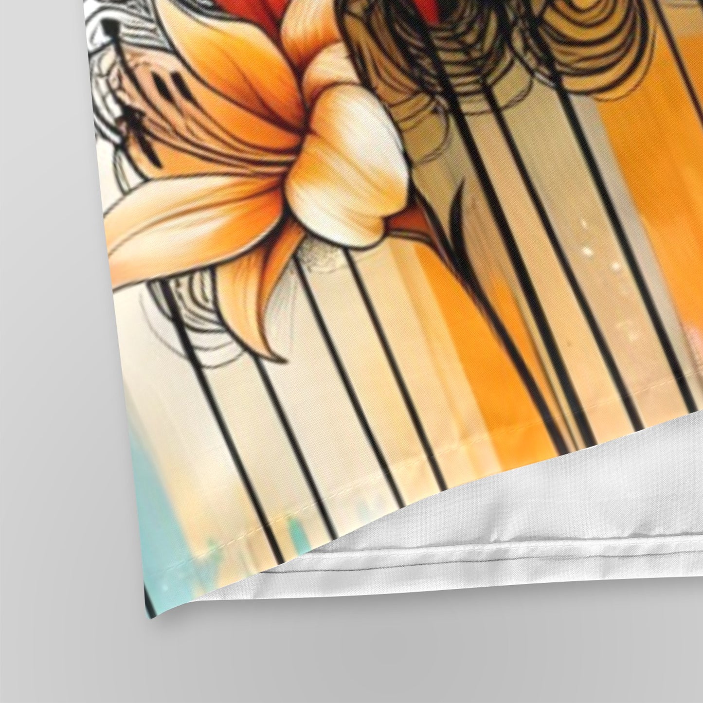 Urban Blossoms: Vibrant Cityscapes and Floral Dreams Collection - Shower Curtain 72"x84" - #2013