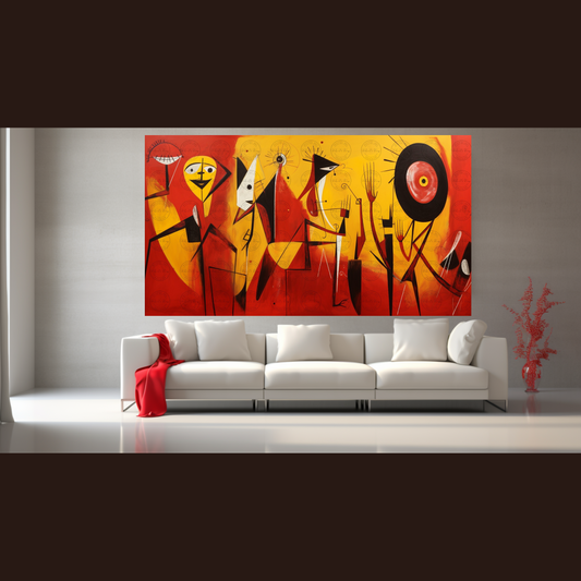 Digital Art - Passion in Red: A Dance of Figures and Lines - #2019