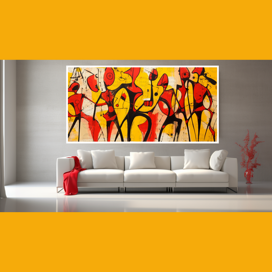 Digital Art - Passion in Red: A Dance of Figures and Lines - #2015