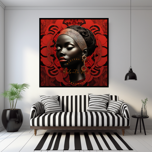 Digital Art - Celebration of Heritage: African Elegance in Red and Bronze #2011