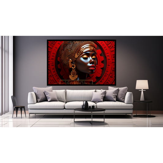 Digital Art - Celebration of Heritage: African Elegance in Red and Bronze - #2014